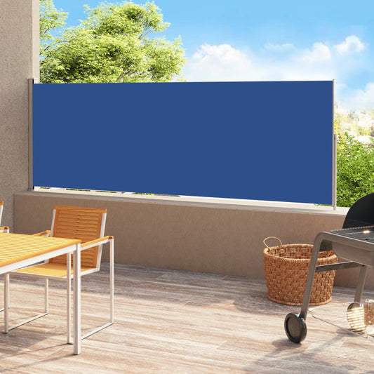 Uttrekkbar sidemarkise 220x500 cm blå
