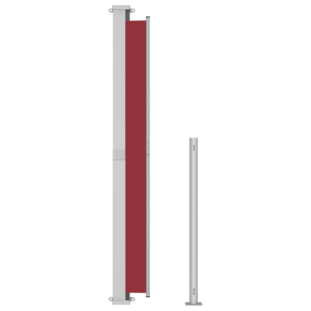 Uttrekkbar sidemarkise 220x500 cm rød