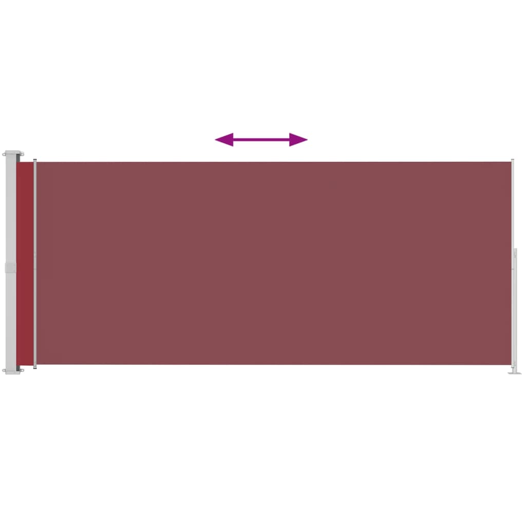 Uttrekkbar sidemarkise 220x500 cm rød
