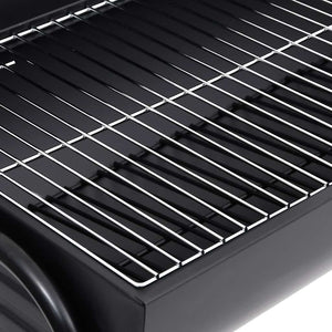 Tønnegrill med 2 grillrister svart 80x95x90 cm stål