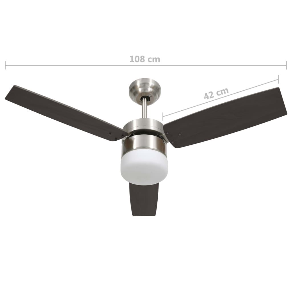 Takvifte med lys og fjernkontroll 108 cm mørkebrun