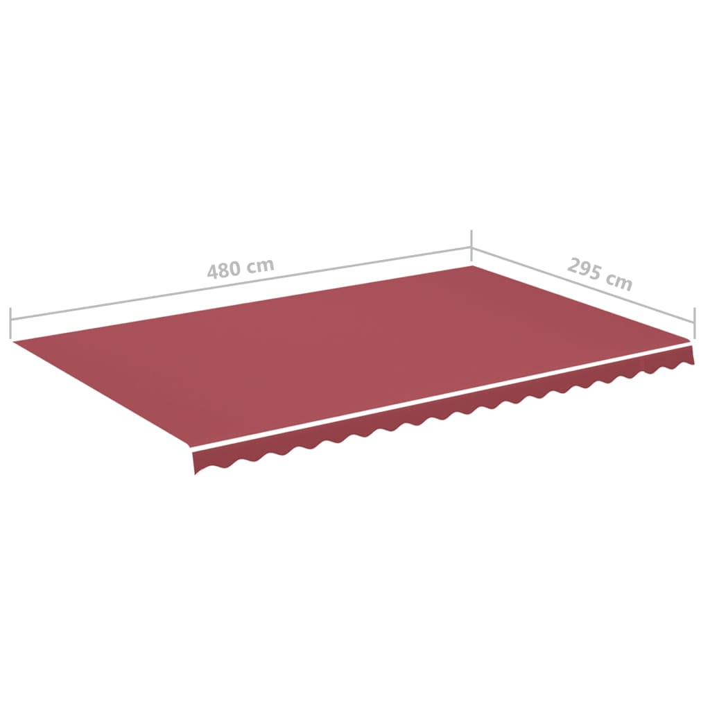 Erstatningsduk for markise burgunder 5x3 m