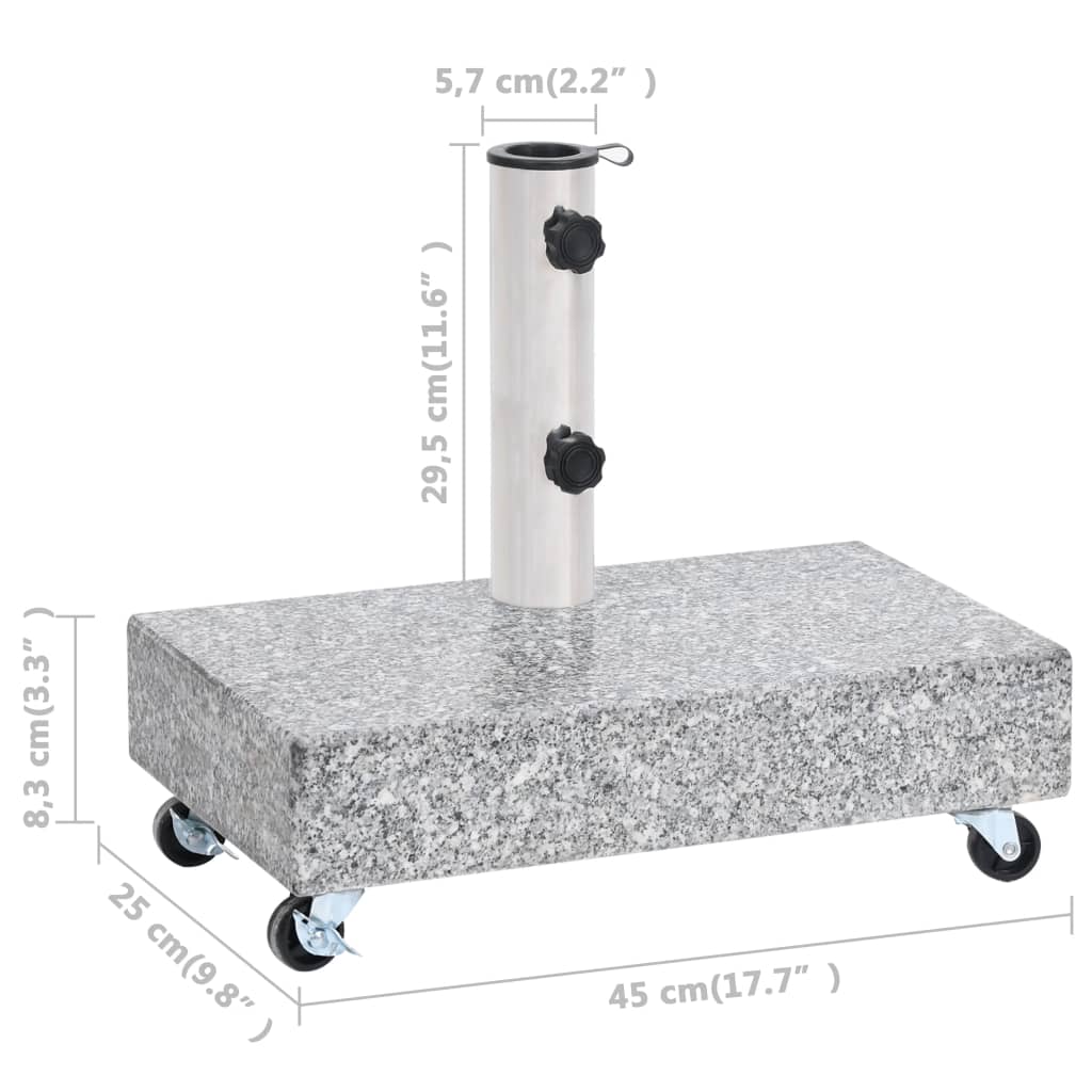 Parasol base light gray 45x25x8.3 cm granite