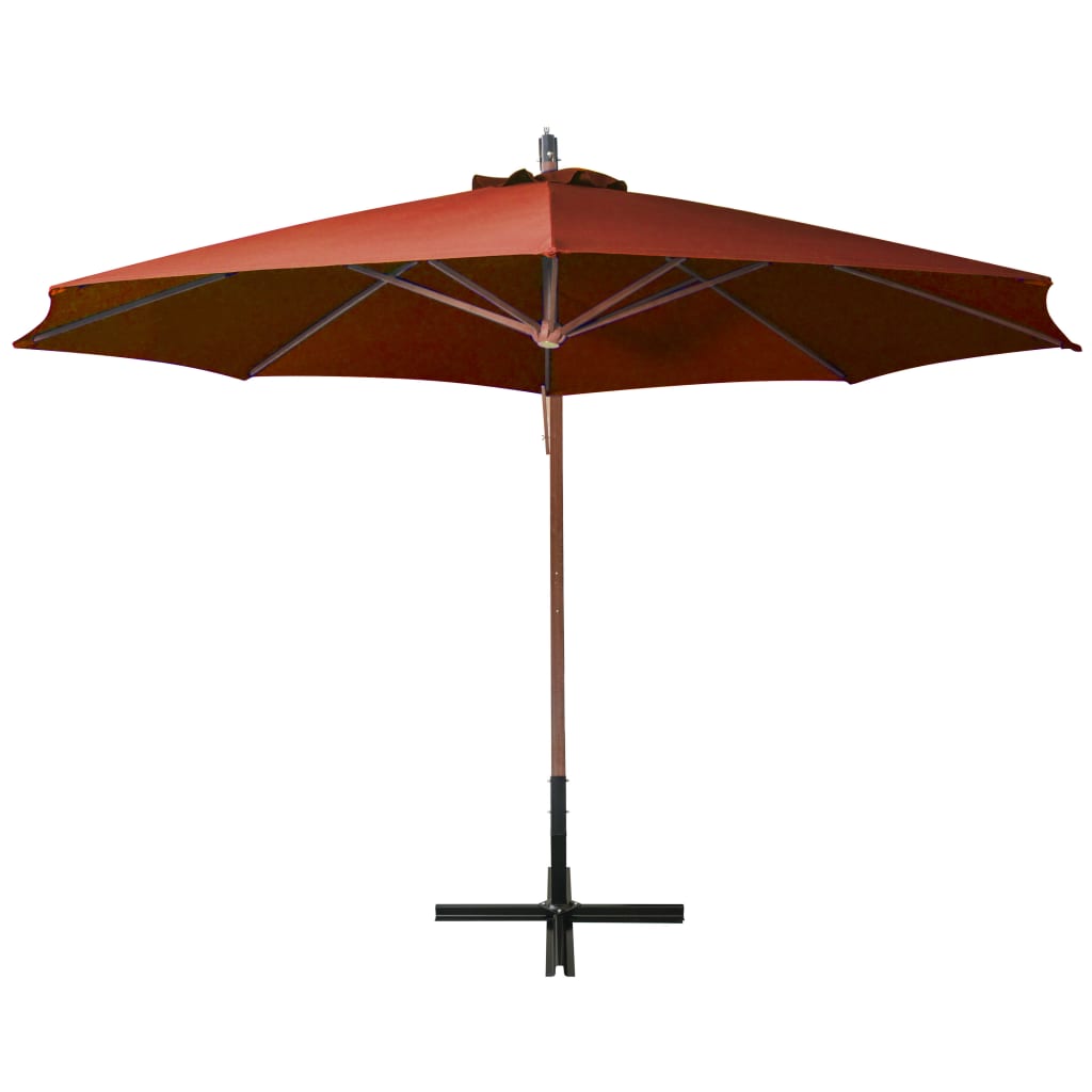 Hengende hageparasoll stolpe terrakotta 3,5x2,9 m heltre gran