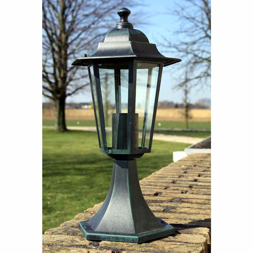 Garden lamps 2 pcs dark green/black aluminum