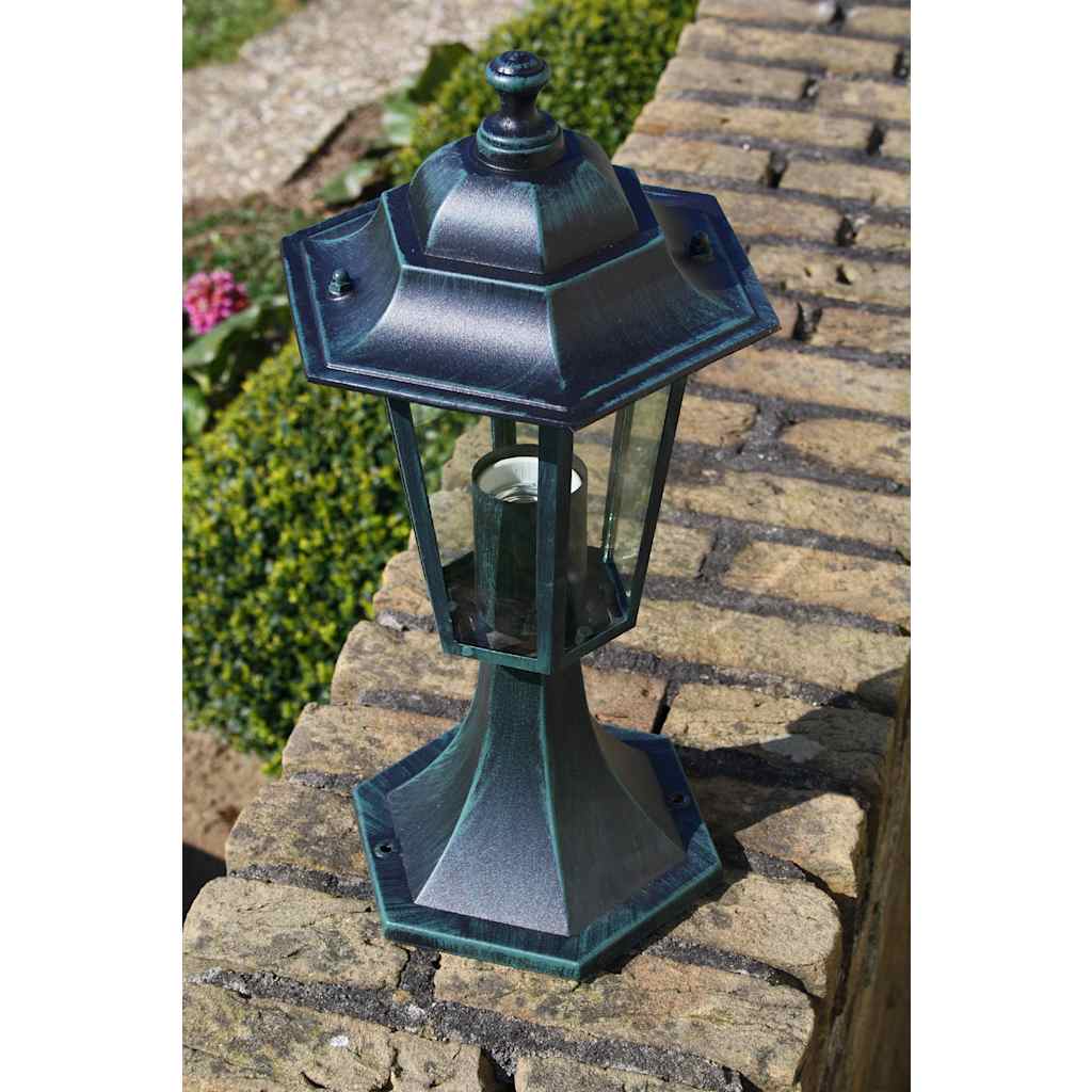 Garden lamps 2 pcs dark green/black aluminum