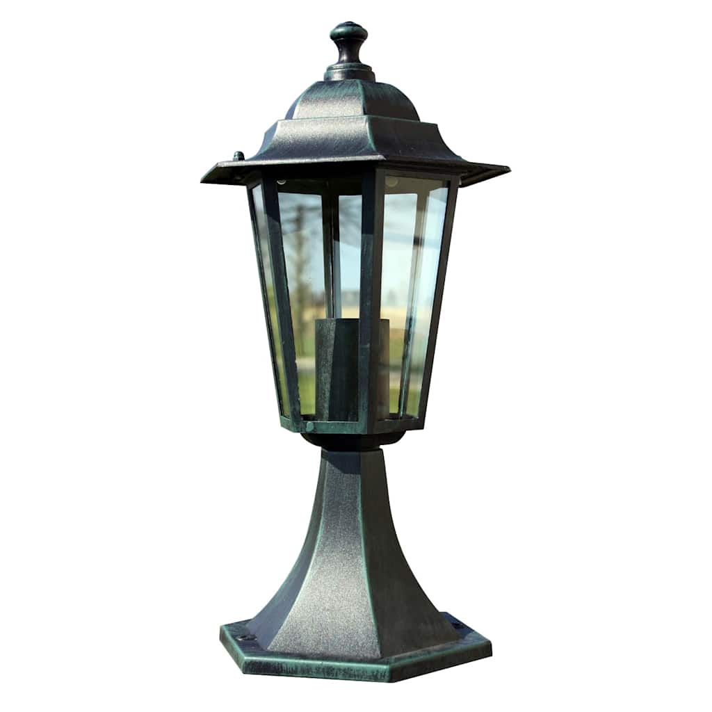 Garden lamps 2 pcs dark green/black aluminum
