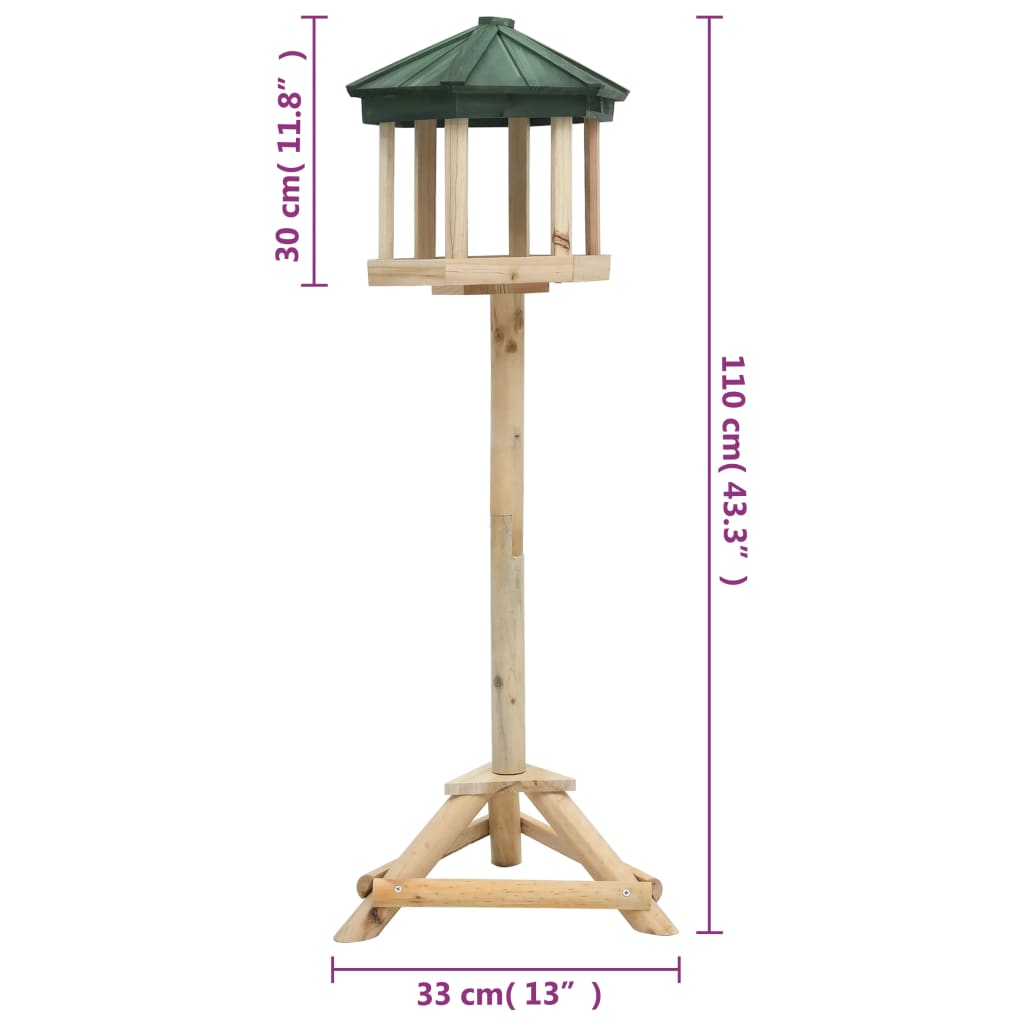 Frittstående fuglemater heltre gran 33x110 cm