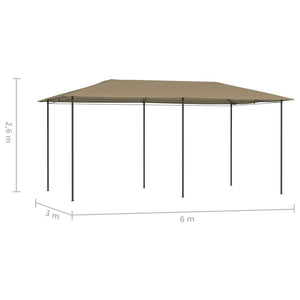 Paviljong 2,98x5,3x2,59 m gråbrun 160 g/m²