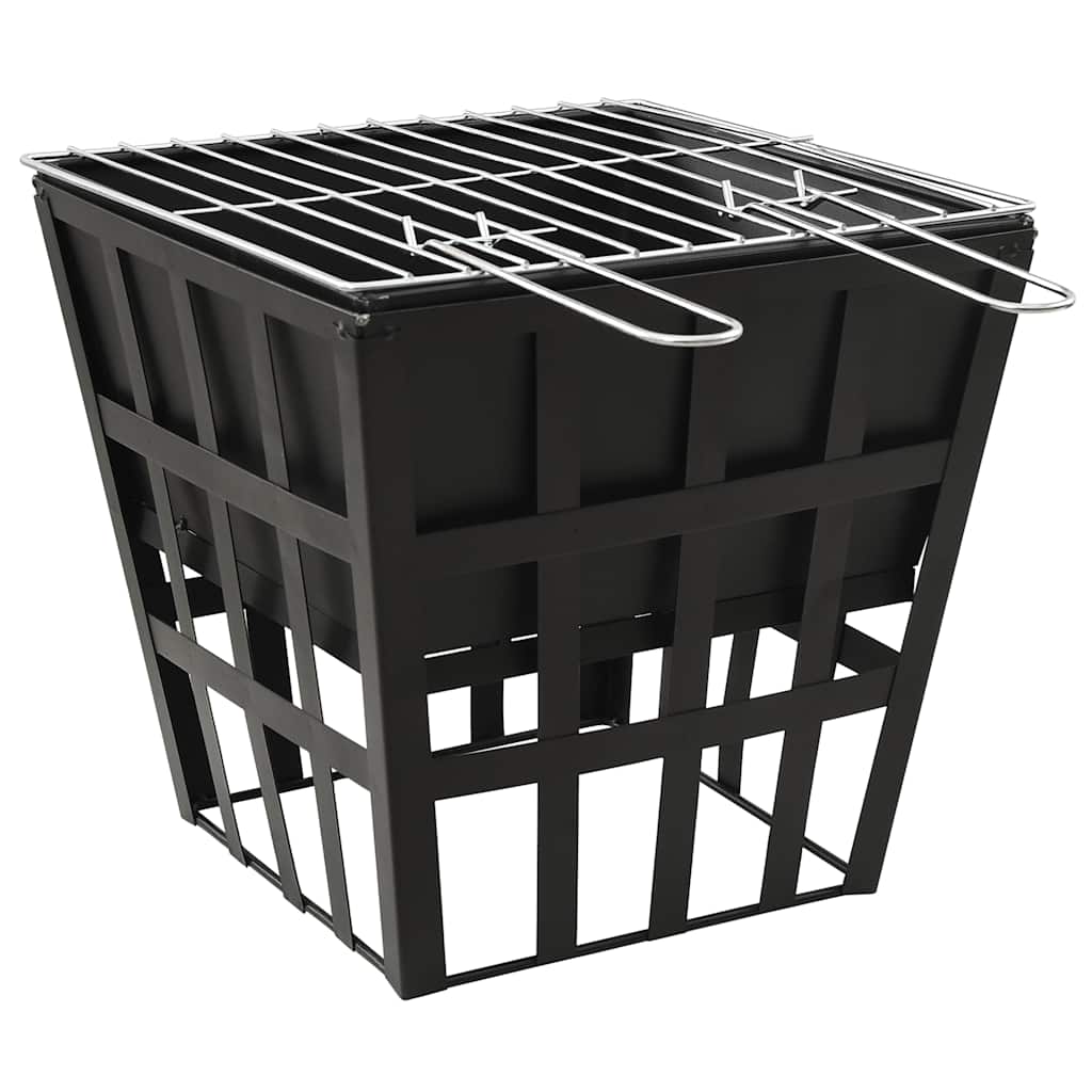 2-i-1 bålfat og grill 34x34x48 cm stål