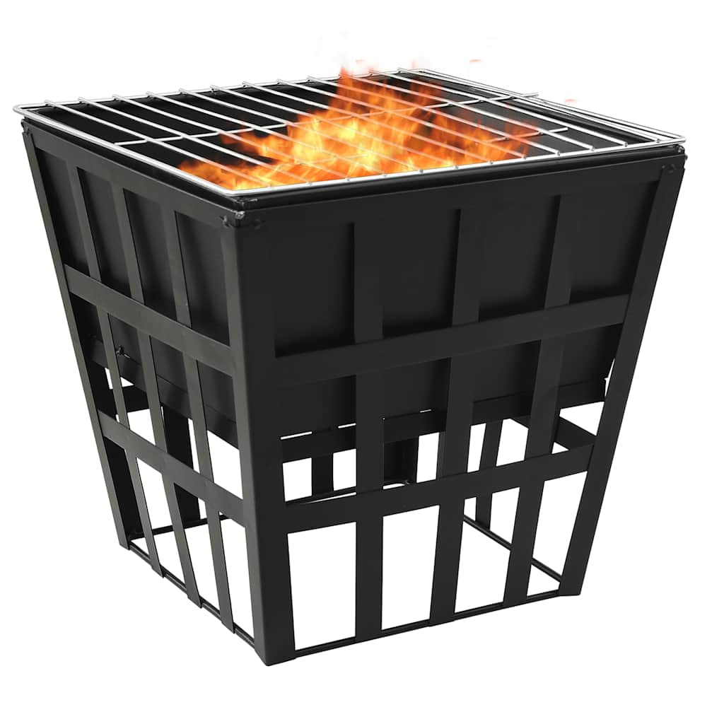 2-i-1 bålfat og grill 34x34x48 cm stål