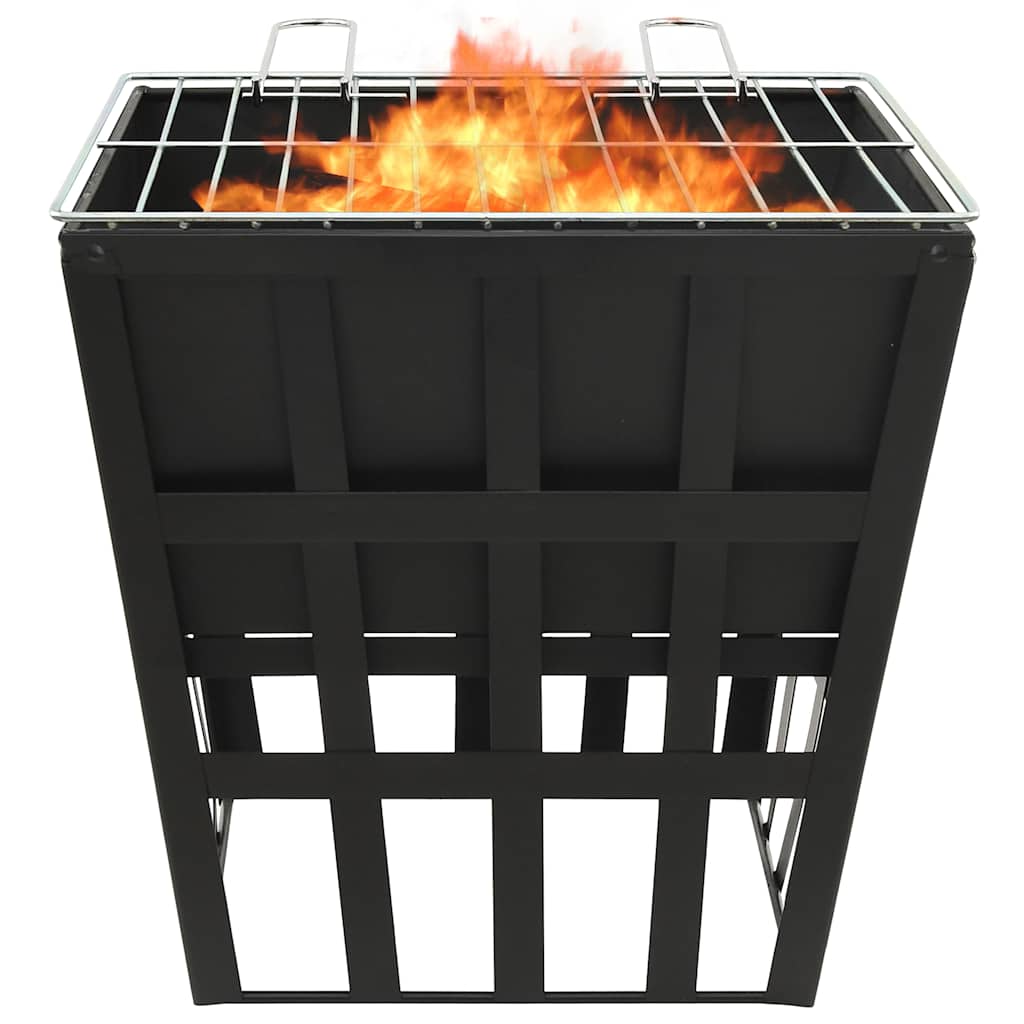 2-i-1 bålfat og grill 34x34x48 cm stål