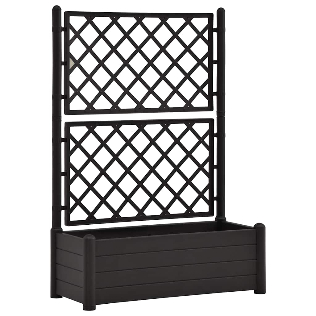Plantekasse med espalier 100x43x142 cm PP antrasitt