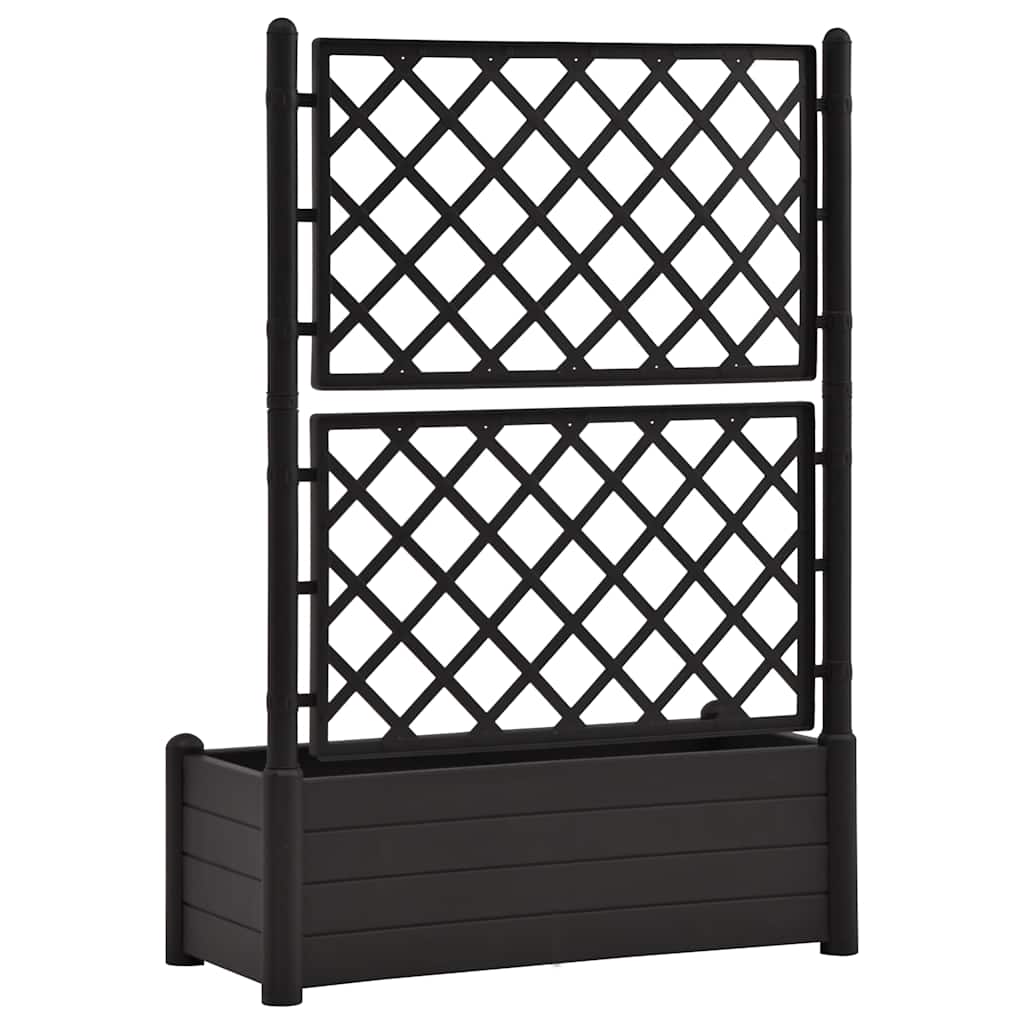 Plantekasse med espalier 100x43x142 cm PP antrasitt