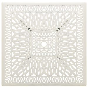 Hagebord hvit 90x90x73 cm støpt aluminium