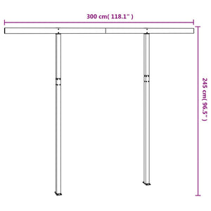 Markisestolpesett hvit 300x245 cm jern