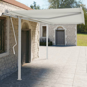 Markisestolpesett hvit 450x245 cm jern