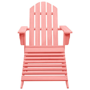 Adirondack hagestol med ottoman heltre gran rosa