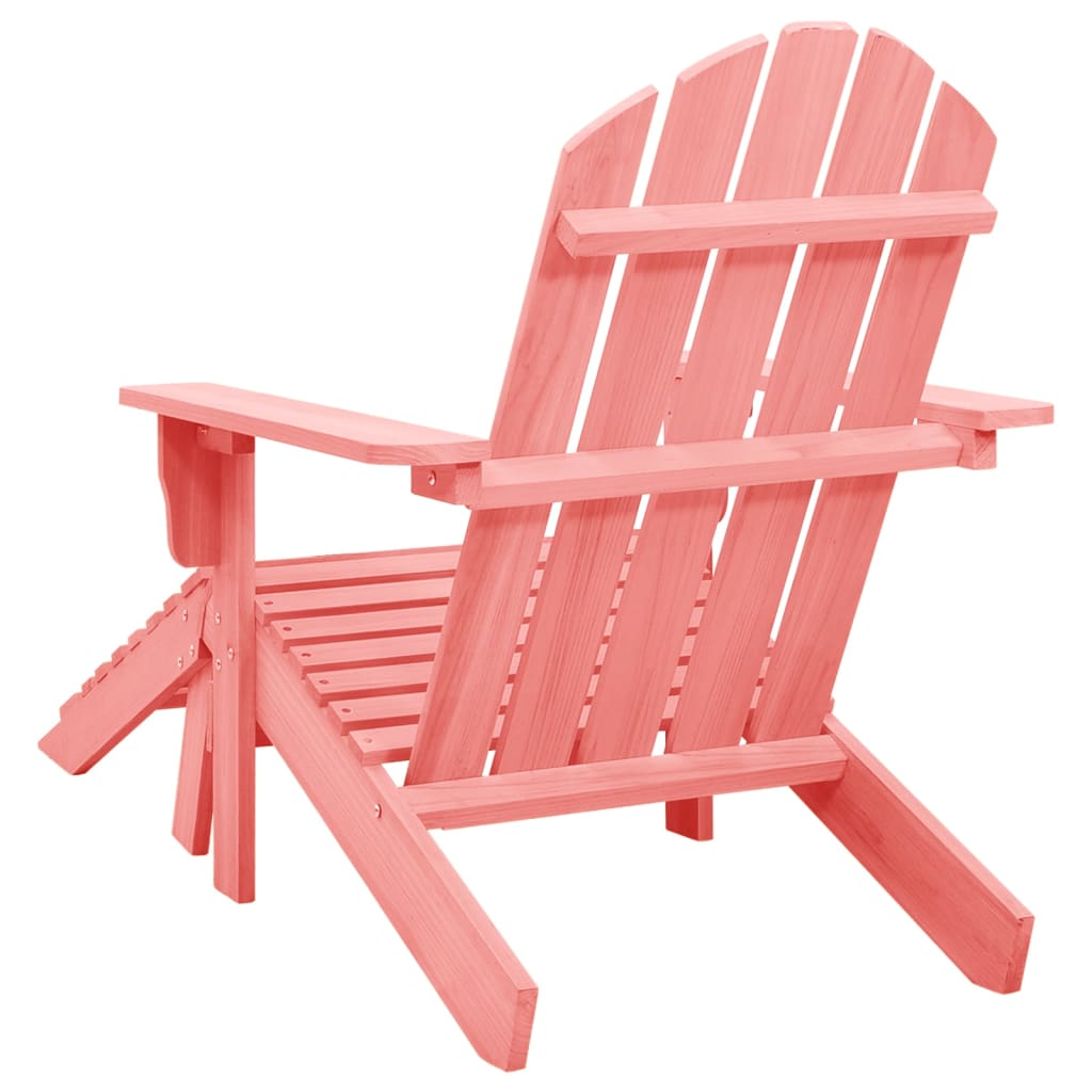 Adirondack hagestol med ottoman heltre gran rosa