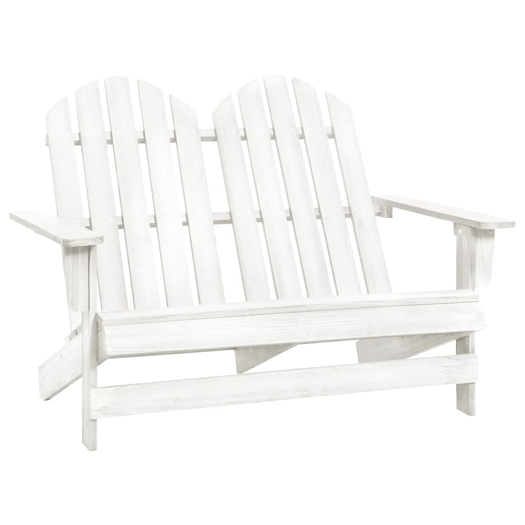 Adirondack hagestol 2-seters heltre gran hvit