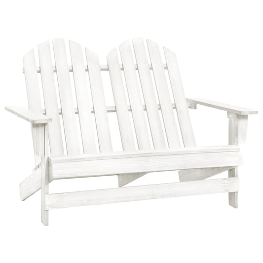 Adirondack garden chair 2-seater solid wood spruce white