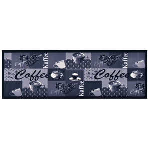 Vaskbart kjøkkenteppe Coffee blå 45x150 cm