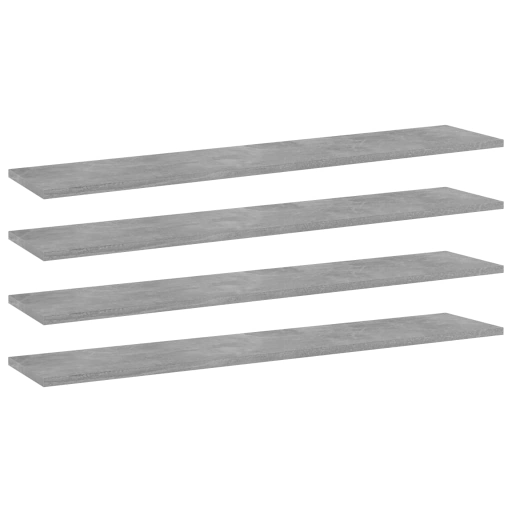 Hylleplater 4 stk betonggrå 100x20x1,5 cm konstruert tre