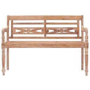 Bataviabenk 120 cm hvitvasket heltre teak