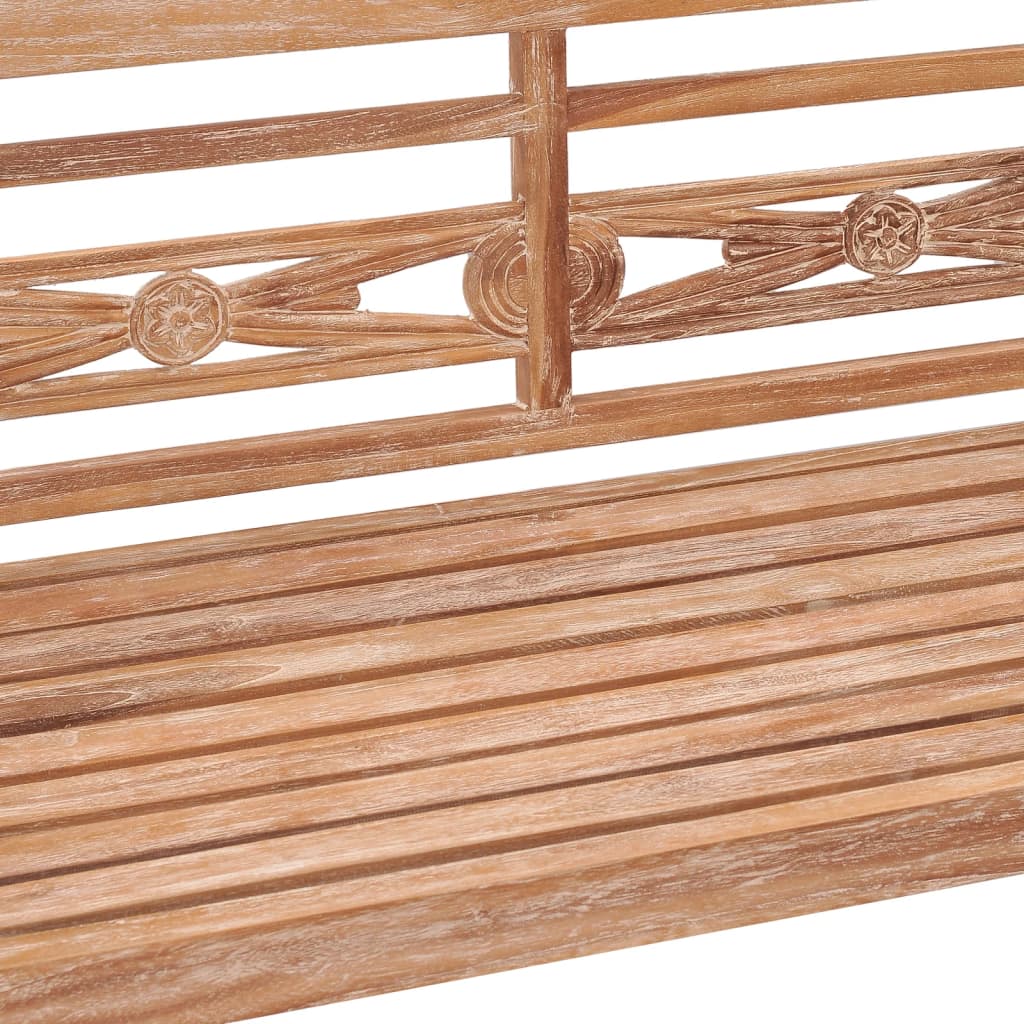 Bataviabenk 120 cm hvitvasket heltre teak