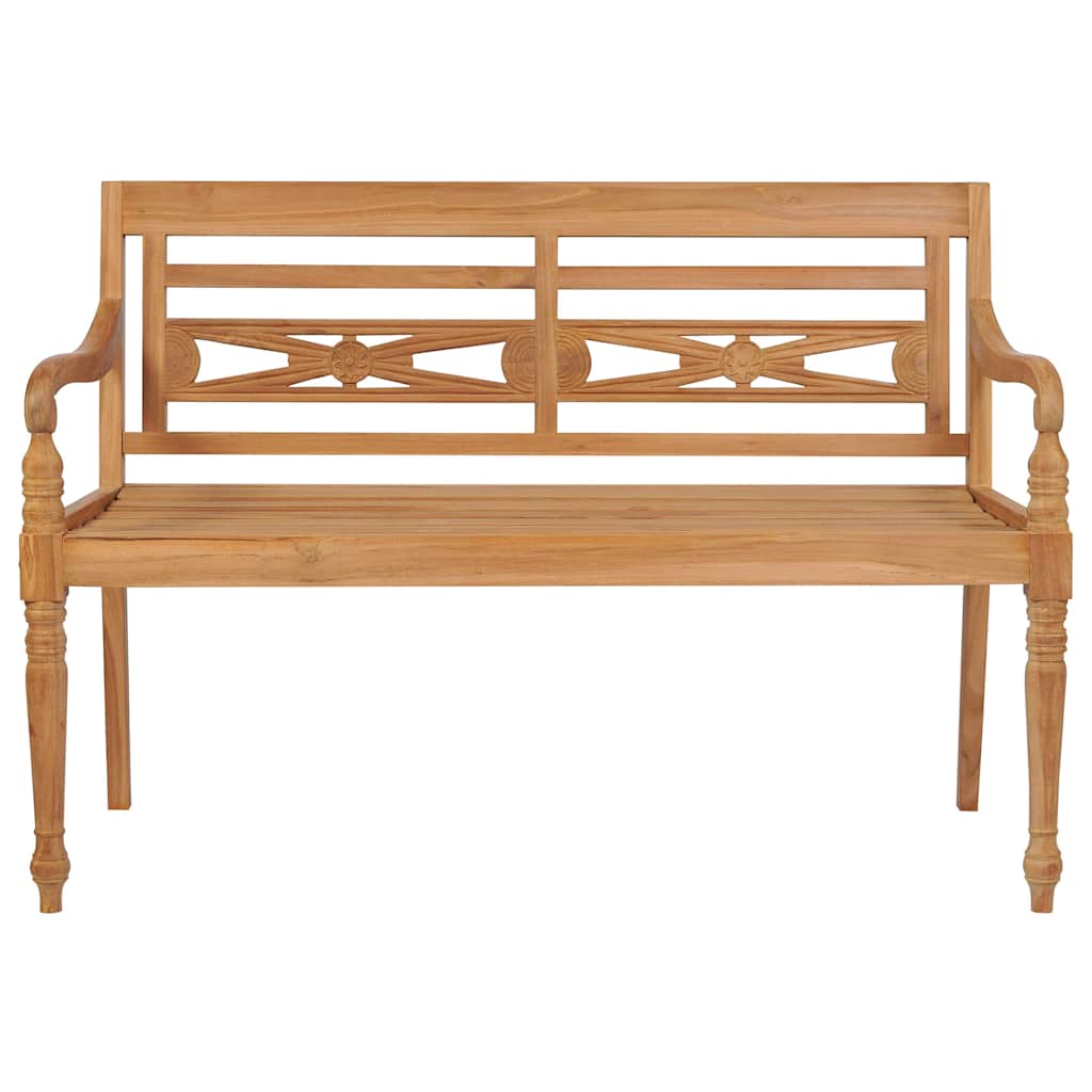 Batavia bench with anthracite cushion 120 cm solid teak