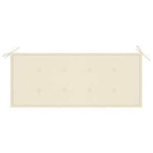 Batavia benk med kremhvite pute 120 cm heltre teak