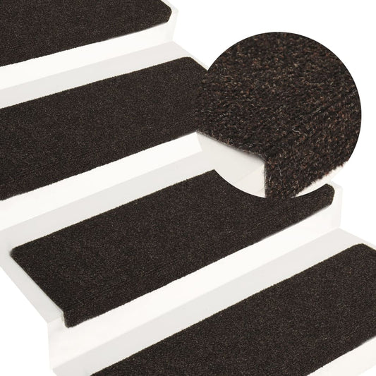 Trappematter 15 stk nålestempel 65x21x4 cm mørkebrun