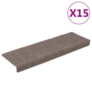 Trappematter 15 stk nålestempel 65x21x4 cm kremhvit