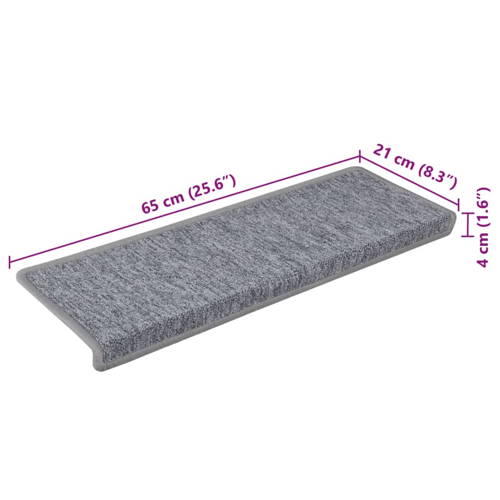 Trappetrinnstepper 15 stk 65x21x4 cm hvit og grå