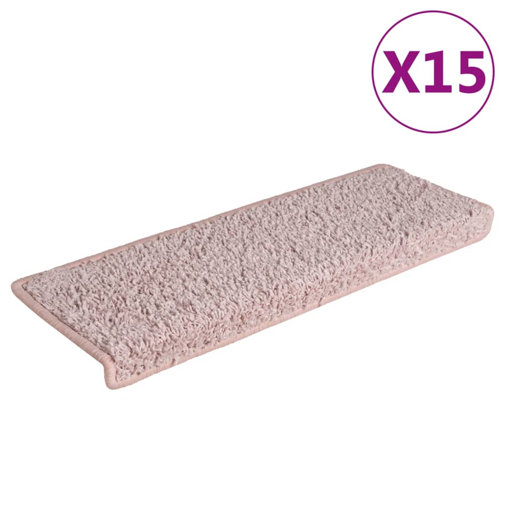 Trappetrinnstepper 15 stk 65x21x4 cm hvit og rosa