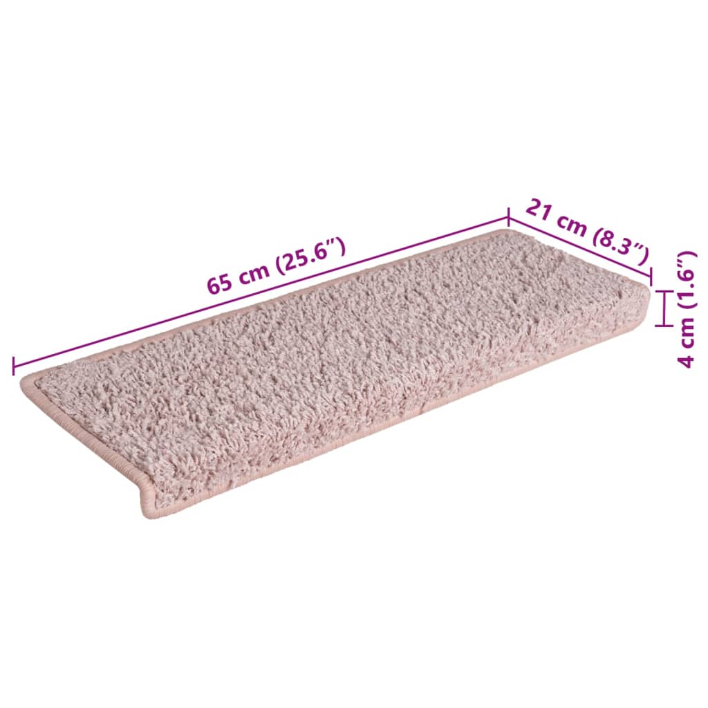 Trappetrinnstepper 15 stk 65x21x4 cm hvit og rosa