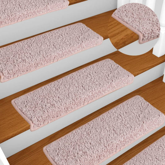 Trappetrinnstepper 15 stk 65x21x4 cm hvit og rosa
