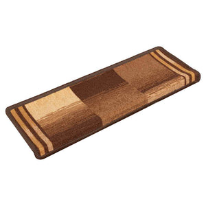 Selvklebende trappematter 15 stk 65x21x4 cm brun