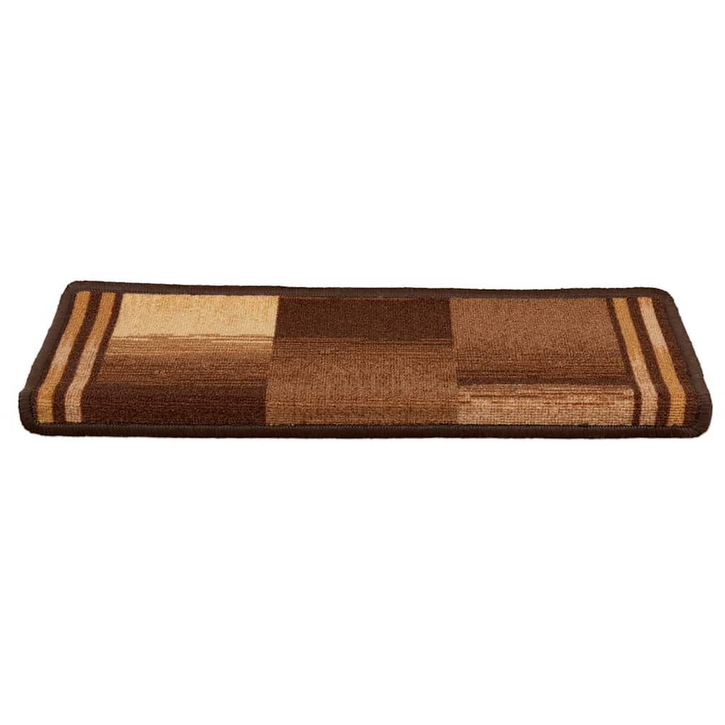 Selvklebende trappematter 15 stk 65x21x4 cm brun