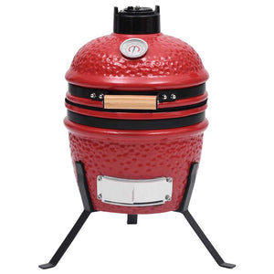 Kullgrill med røyker Kamado keramisk 56 cm rød