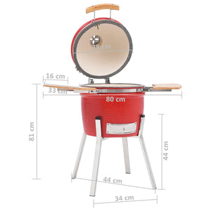 Kamado Kullgrill med røyker keramisk 81 cm