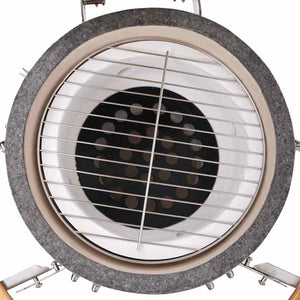 Kamado Kullgrill med røyker keramisk 76 cm