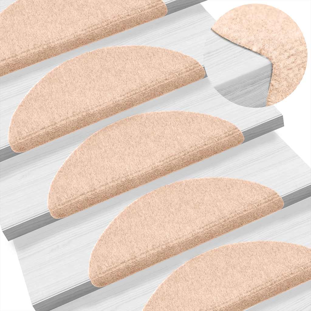 Selvklebende trappematter 10 stk kremhvit 56x17x3cm nålestempel