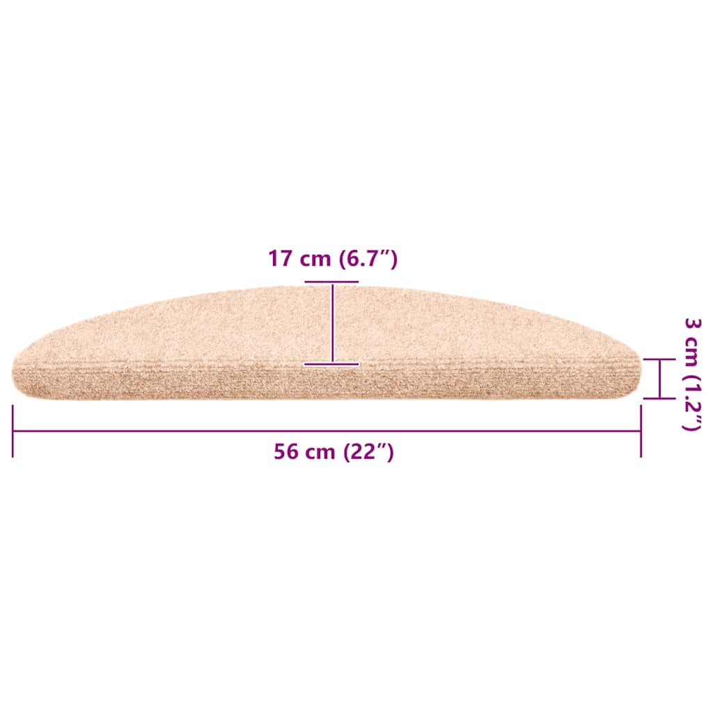 Selvklebende trappematter 10 stk kremhvit 56x17x3cm nålestempel