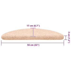 Selvklebende trappematter 10 stk kremhvit 56x17x3cm nålestempel
