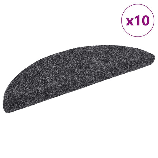 Selvklebende trappematter 10 stk mørkegrå 56x17x3cm nålestempel