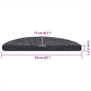 Selvklebende trappematter 10 stk mørkegrå 56x17x3cm nålestempel