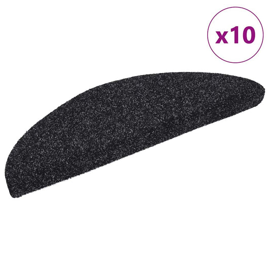 Selvklebende trappematter 10 stk svart 56x17x3 cm nålestempel
