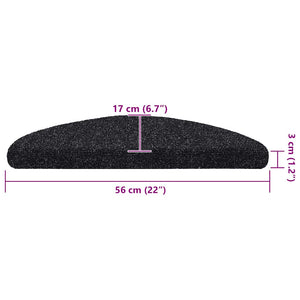 Selvklebende trappematter 10 stk svart 56x17x3 cm nålestempel
