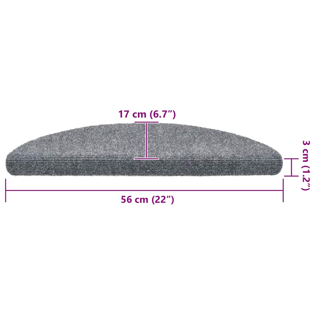 Selvklebende trappematter 5 stk lysegrå 56x17x3 cm nålestempel